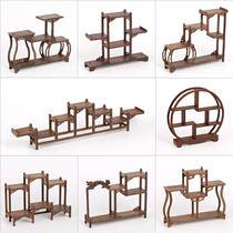 Solid wood tea cup rack tea ceremony Bogu rack small chicken wing wood Chinese storage rack Puer teapot tea accessories