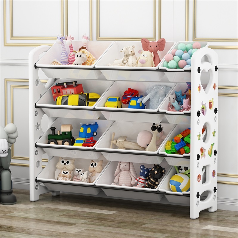 Qianfeit children's toy storage shelf Baby bookshelf picture book shelf Kindergarten shelf multi-layer super large capacity