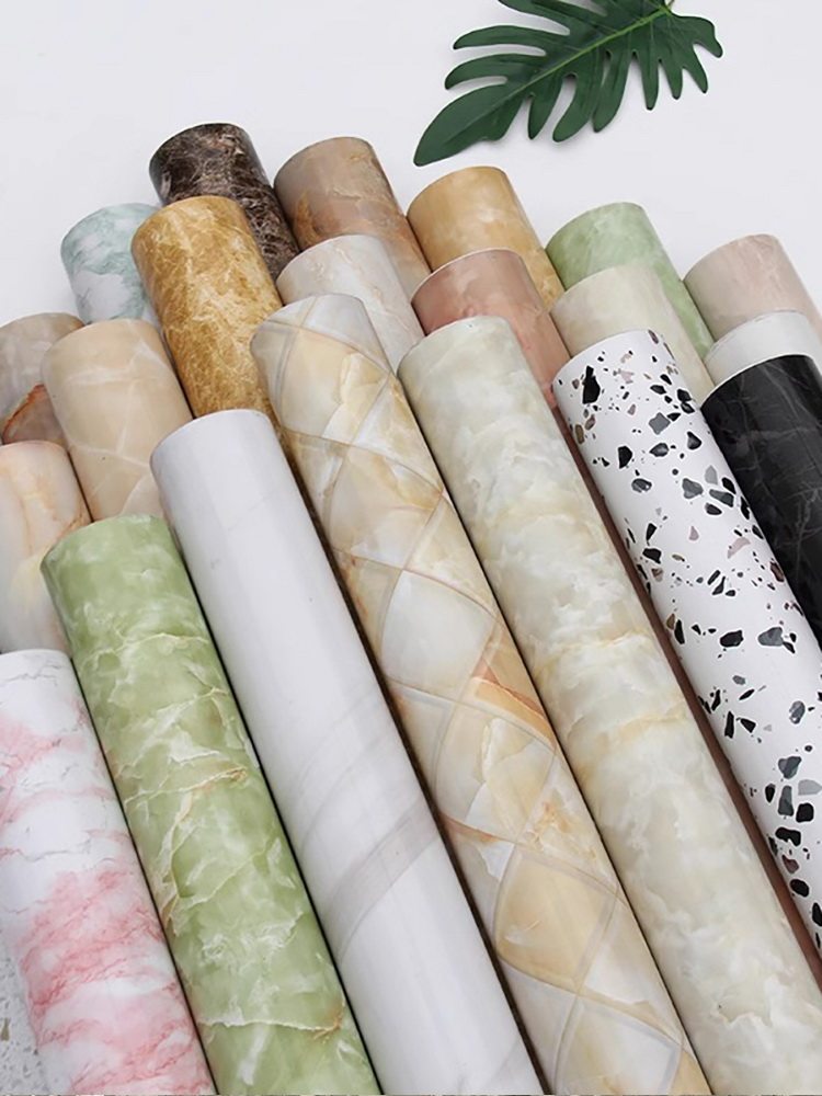 Kitchen Countertop Protective Mat, Oil-Proof Sticker, Thickened Marble Pattern Self-Adhesive, Waterproof, High Temperature Resistant, No Glue Left Behind