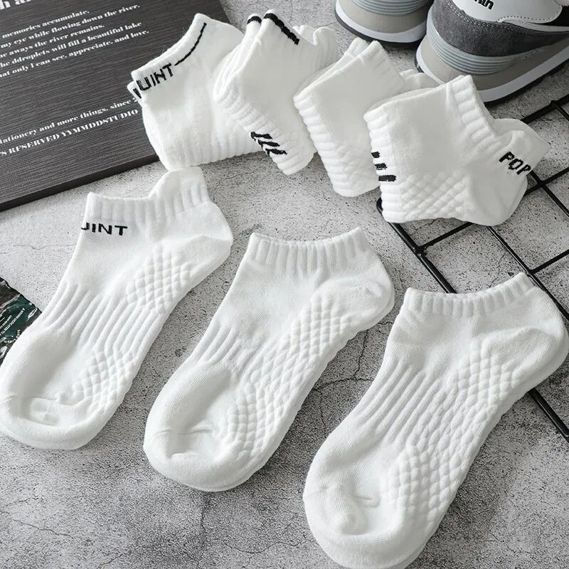 Summer Sweat-Absorbing and Deodorizing Basketball Socks, White Socks, Men's Short Socks, Sports Short Socks, Spring Style Low-Cut Boat Socks