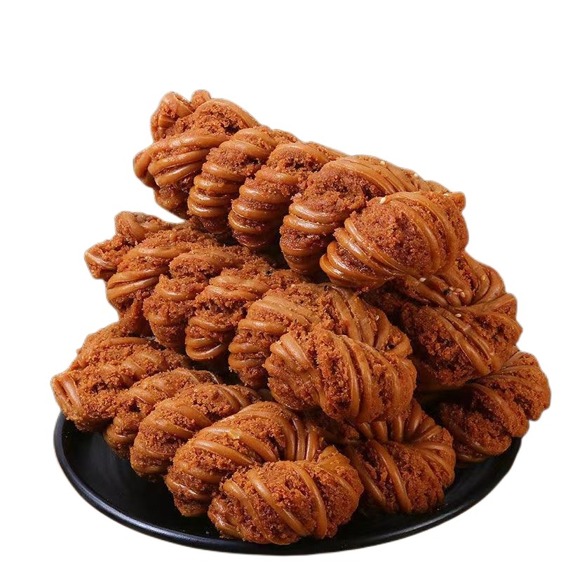A Whole Box of 30 Crispy Sesame Twists, Traditional Old-Fashioned Tianjin Style Sesame Twists, Handmade Specialty Snacks, Individually Packaged