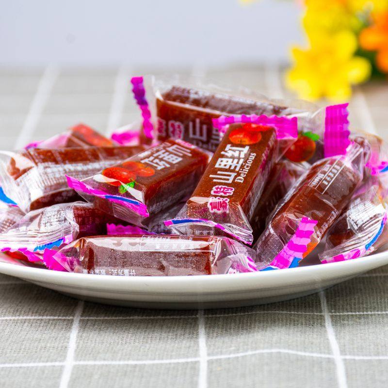 Hawthorn Roll Fruit Peel, Individually Packaged, Small Package, Casual Snack, Whole Box, Sweet and Sour, Soft and Glutinous, Satisfying Cravings, Candied Fruit, New Year Goods