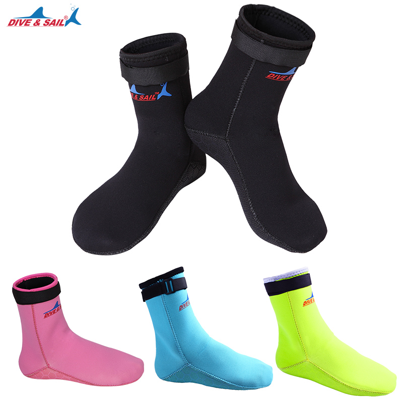 DIVESAIL DIVING SOCKS FEMALE SNORKELING MEN'S 1 5 FREE 3mm LONG CYLINDER SPEED DRY WARM SHORT BARREL ANTI-CUT SANDY BEACH