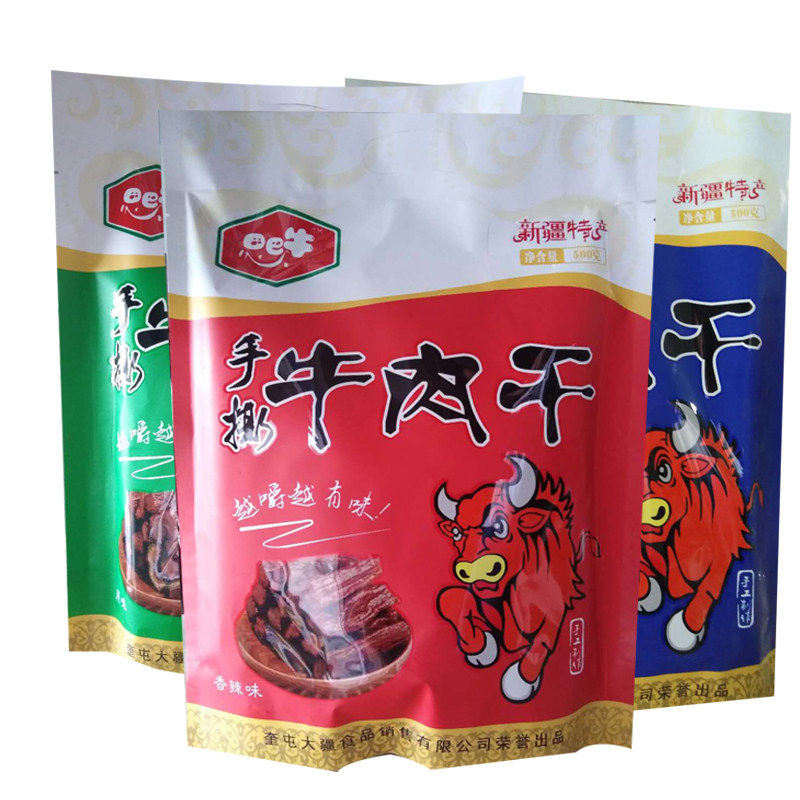 Xinjiang Siba beef jerky independent vacuum small package 500g beef hand-torn pure beef strips