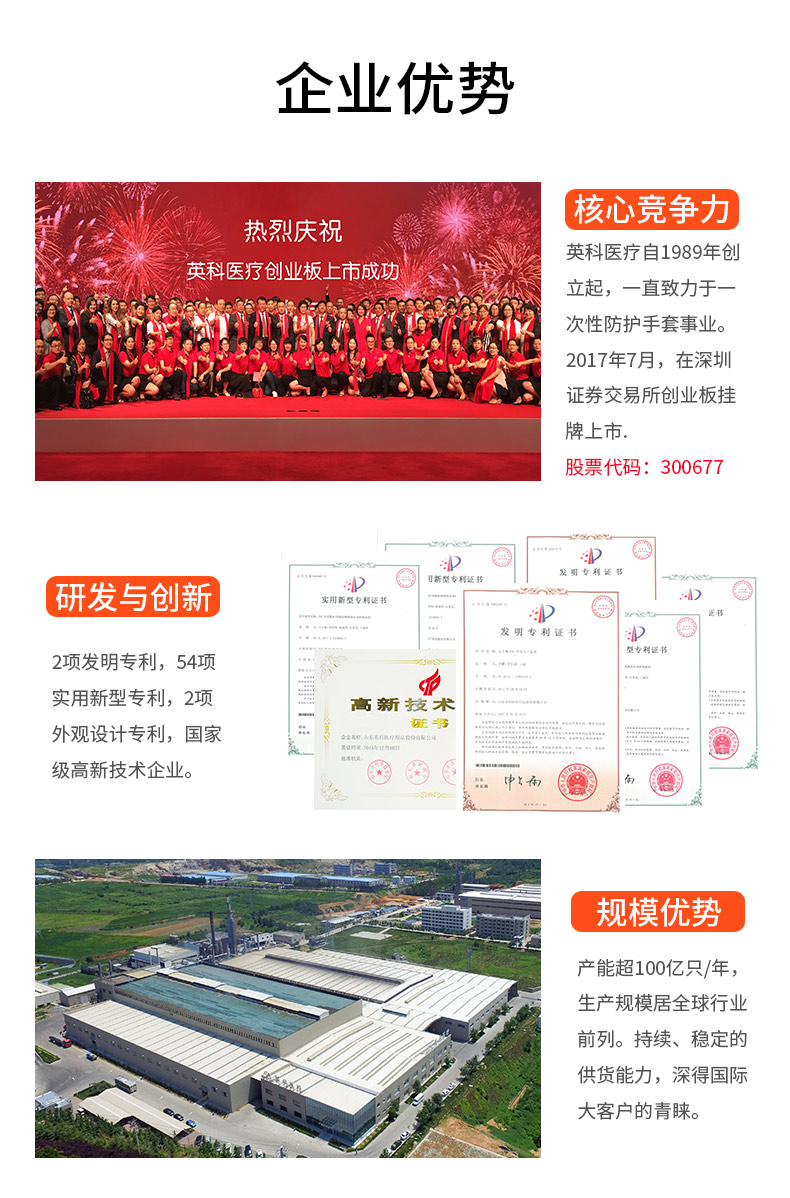 上市企业 英科医疗 加厚一次性PVC手套 100只 食品级材质 图9