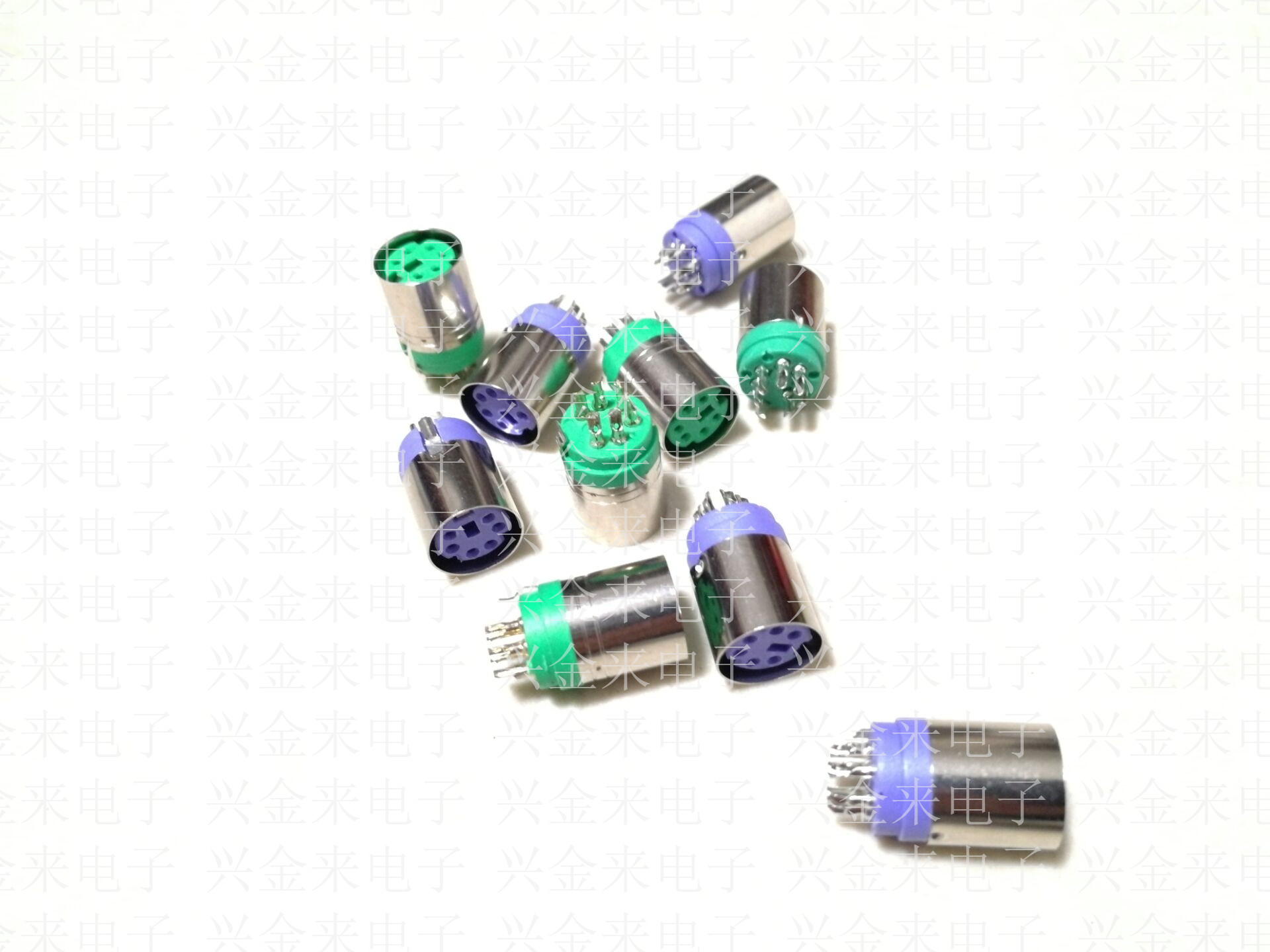 (Purple Green) s terminal plug mini female seat vertical DIN6P six-pin mini S terminal plug PS2 plug