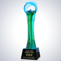 Glass trophy custom creative crystal glass trophy anniversary souvenir sports awards high-end Champion Medal