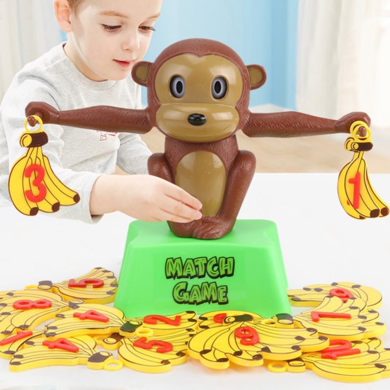 Puzzle Toy Monkey Digital Scales Banana Fun Math Plus Minus Learning Toys Nursery Infant Teaching Aids