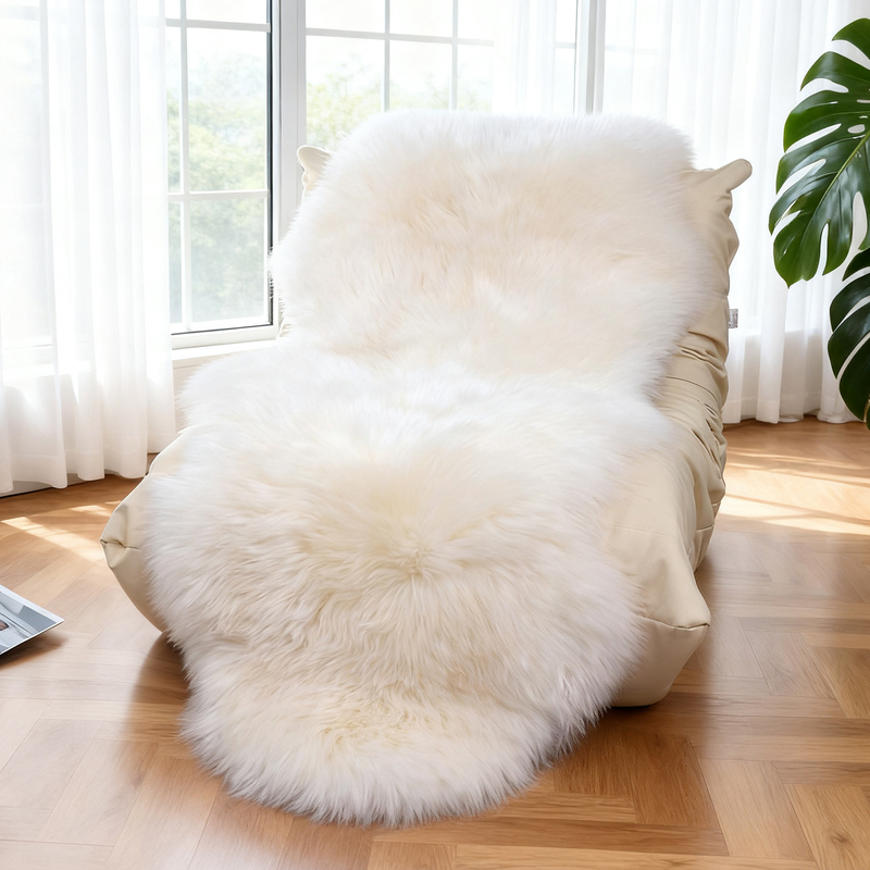 Australian Pure Natural Wool Sofa Cushion, Fur Integrated Bedroom Carpet, Single Sofa Cushion, Plush Cushion, Rocking Chair Cushion