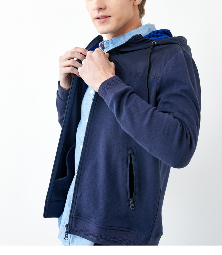 Mr. Cotton Men Mặc mùa thu Mới nam Jacquard Áo len trùm đầu Áo len Thanh niên Áo khoác giản dị Áo nam áo hoodie