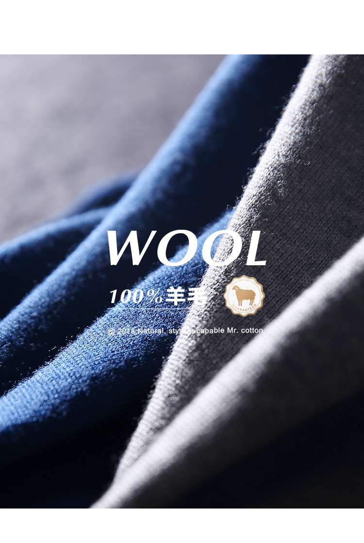 Mr. Cotton Men Mùa đông Mới Nam Full Wool Áo len cao cổ Áo len cao cổ Áo len dệt kim nam quần áo nam hàng hiệu