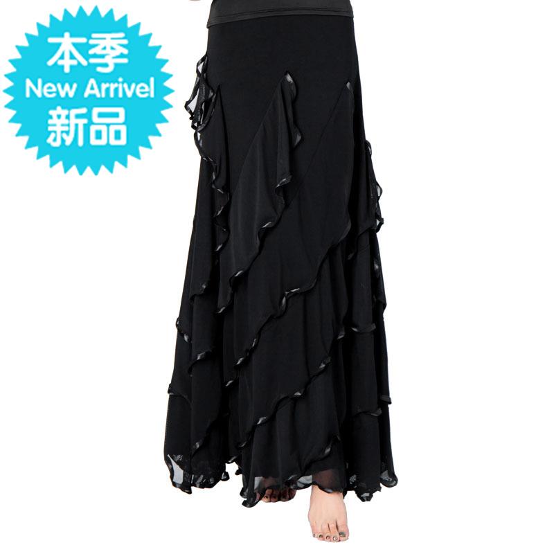 2020 new skirt dance high waist long skirt summer Korean version of the national standard j dance skirt square dance social dance skirt large