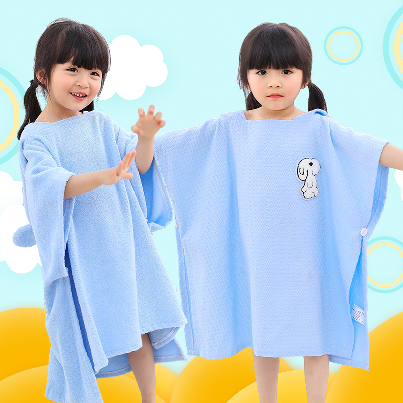 Children bath towels pure cotton towel material with cap cloak boy girl cartoon absorbent bath clothes baby bath robe
