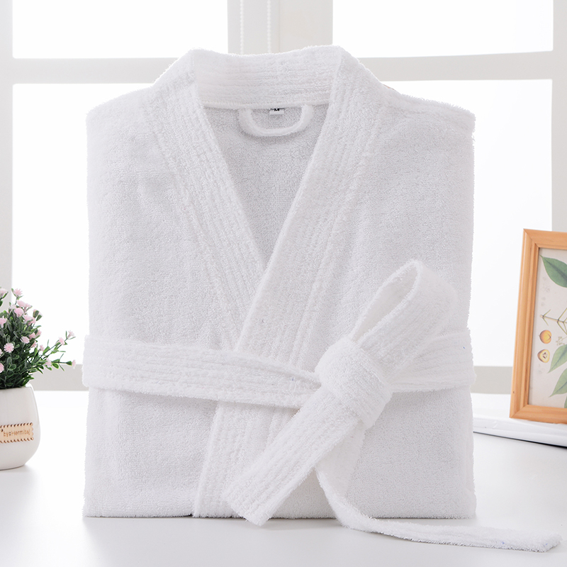 Bathrobes men and women pure cotton sleeping robes towel material All cotton five-star hotel thickened Four Seasons Water suction lovers bath clothes