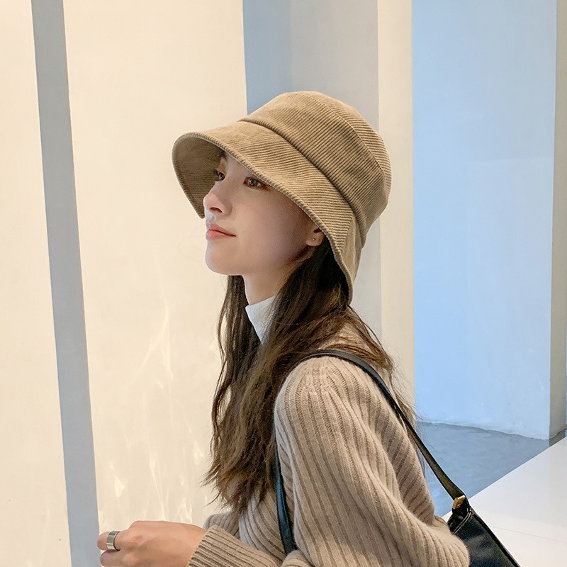 Japanese forklifter fisherman hat female autumn winter and personality small head shade hat Han Edition leisure style sun bowl hat