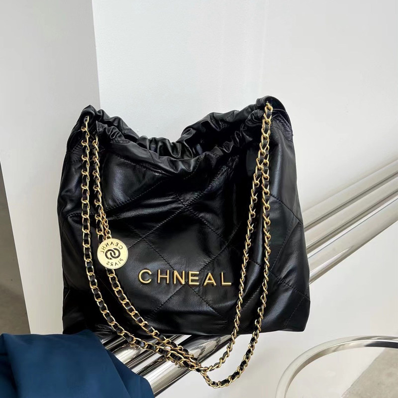 Women's Quilted 22Bag Garbage Bag Style Handbag, Shopping Bag, Chain Underarm Shoulder Bag, Large Capacity Tote Bag
