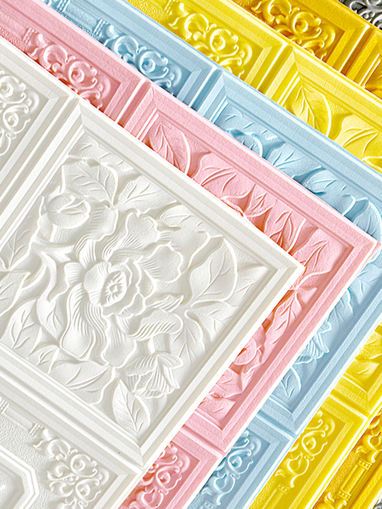 3D stereoscopic wallpaper Self-adhesive waterproof moisture-proof ceiling wall decoration stickers Living room TV background wall sticker wallpaper