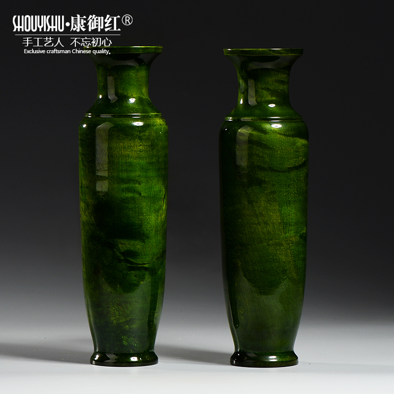 Large Leaf Golden Silk Nanmu General Vase Swing Piece Large Leaf Zhen Nangyin Sinyin Wood To Bottle Decoration Chinese Craft Gift