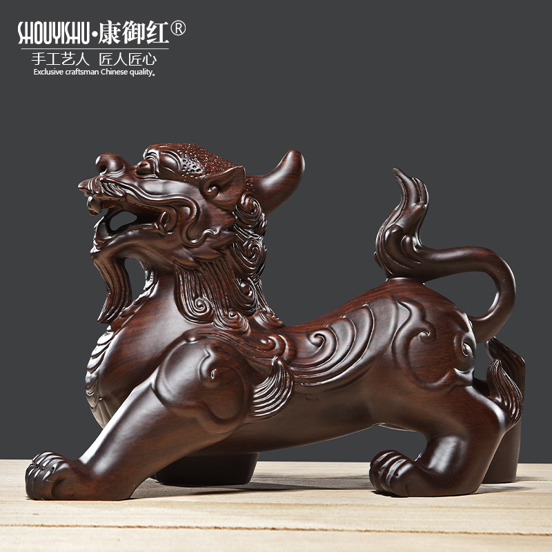 Dark sandal wood wood wood a pair of gathering money and living room decorated the opening gift of the mother-in-law king piece