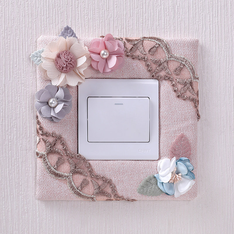 Fabric switch protective sleeve switch wall sticker creative living room bedroom light wall socket decorative sticker simple modern