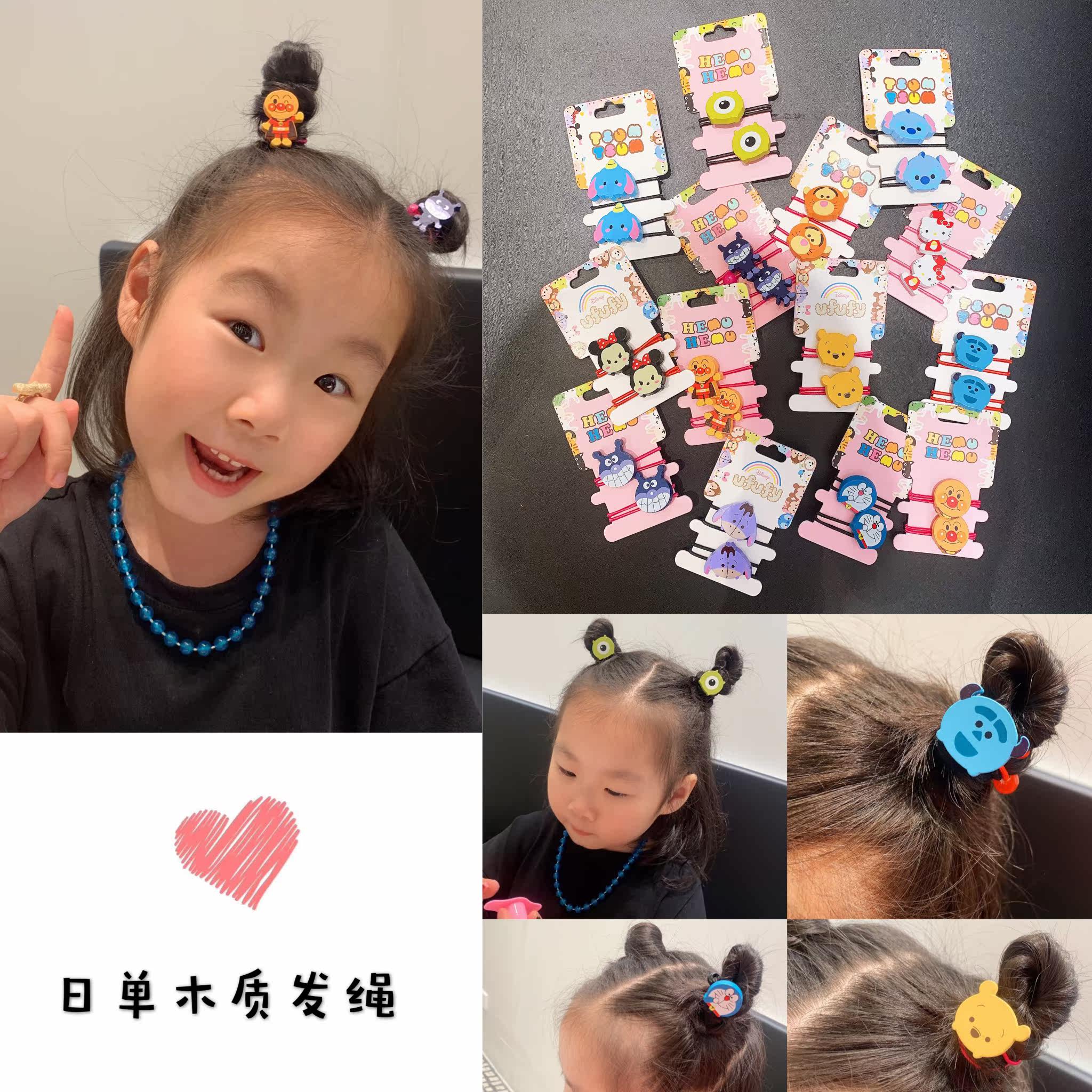 Export day single Children's bread Anpanman hair circle Girls Japanese cartoon character rubber band baby cute Minnie headdress
