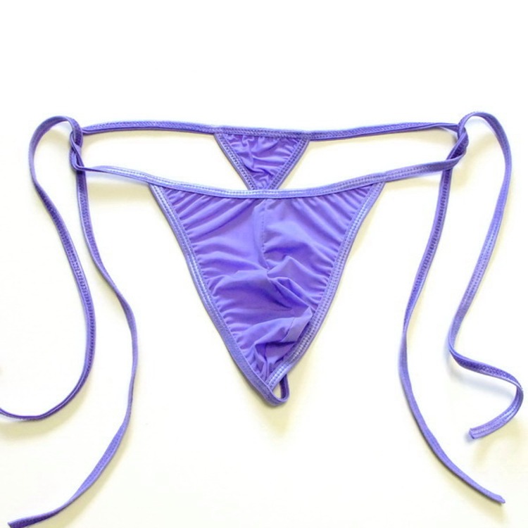 Quần nam Thong T Quần nam Sexy Sexy eo thấp Trong suốt Dây lụa Silk Ribbon Thắt lưng thoải mái Đồ lót thoải mái T-289 - G-string sịp