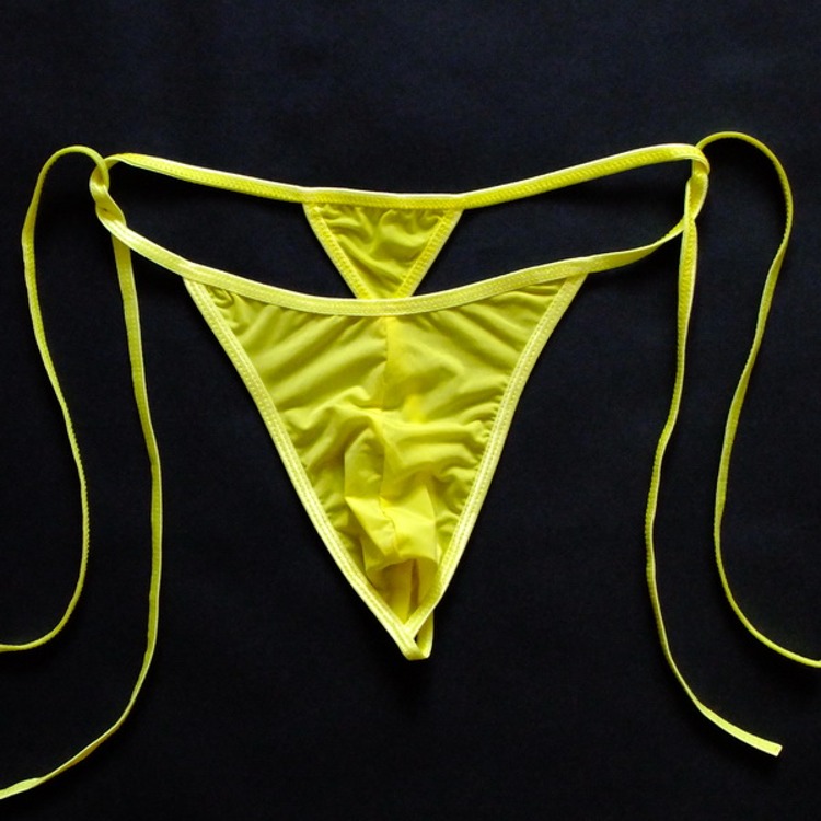 Quần nam Thong T Quần nam Sexy Sexy eo thấp Trong suốt Dây lụa Silk Ribbon Thắt lưng thoải mái Đồ lót thoải mái T-289 - G-string sịp