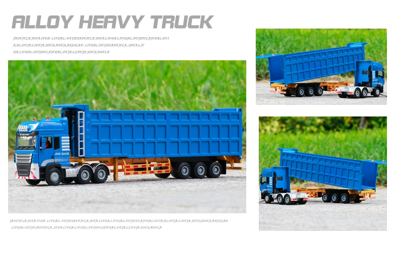 Xe tải hợp kim kỹ thuật, xe tải nặng dài, xe tải tự đổ, xe hợp kim mô phỏng tinh tế, đồ chơi trẻ em - Chế độ tĩnh