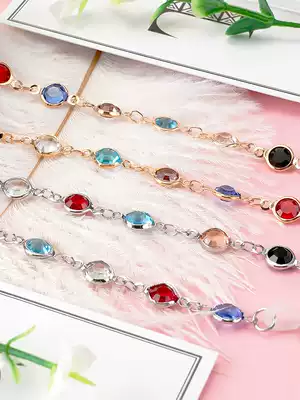 Net celebrity star retro Lolita glasses chain women's fashion hanging neck sunglasses non-slip eyes with chain lanyard