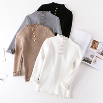 (Clearance does not return) girls bottoming sweater semi-high collar autumn and winter foreign childrens pullover sweater