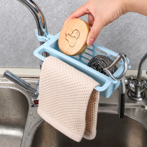Kitchen sink Faucet shelf Dish washer sink Dish cloth rag drain rack Clip-on storage rack Free of holes