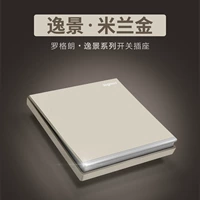 Рог -переключатель сокет Yijing Milan Golden Panel Five -Hole Две три вставки 86 Full House House Dark Set панель