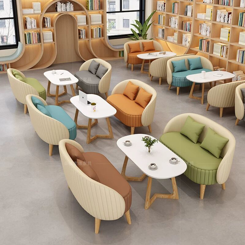 Creative Rest Area Sofa Set for Training Institutions, Reception Areas, Leisure Libraries, Reading Rooms, Book Bars, and Cafes