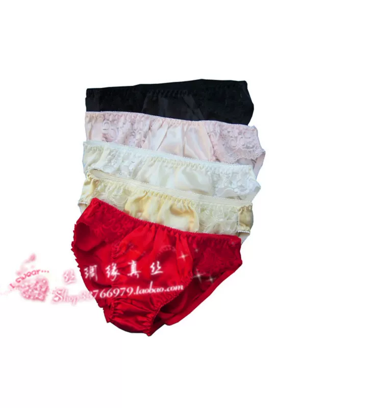Ba mảnh của miễn phí vận chuyển đặc biệt cung cấp ren sexy lụa dâu tằm sịp quần lót nữ lụa màu rắn thoải mái - Giống cái