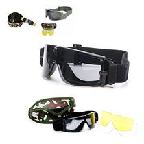 X800 goggle suit delivered camouflage glasses case plus three lenses transparent color yellow black tactical military fan goggles