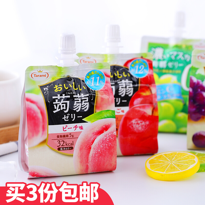 Japan Imports Tarami White Peach Taste JELLY Jelly Juice Can Suck Konjac Jelly Pudding Casual Snack 150g