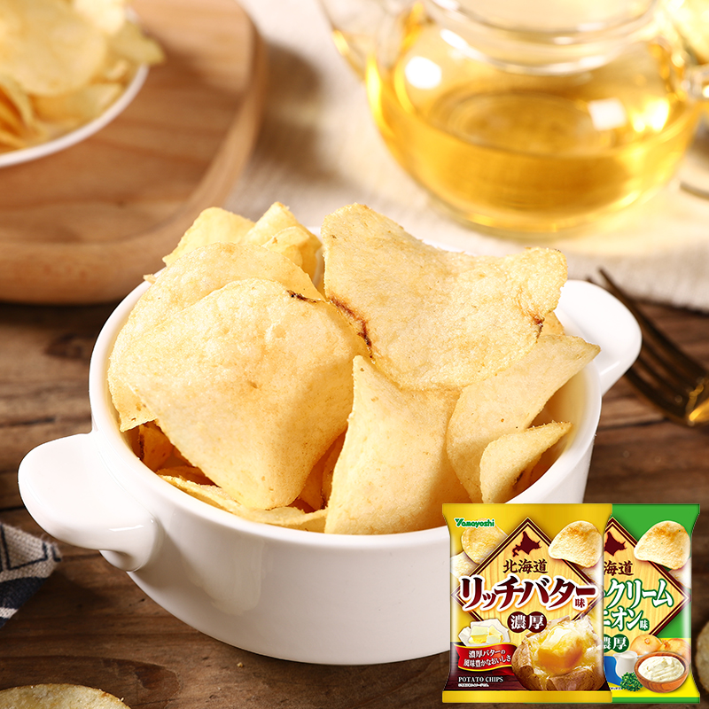 Japan imported snacks Yamamoto fruit Hokkaido thick cream yogurt Onion flavor potato chips puffed snacks