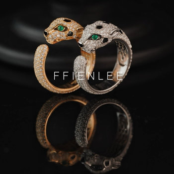 925 silver ring paris leopard shadow light luxury niche living ring temperament versatile cheetah ring