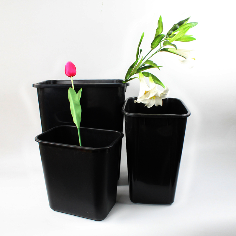 New French Flower Shop Large Flower Bucket Plastic Bucket Black Square Plastic Bucket Flower Shop