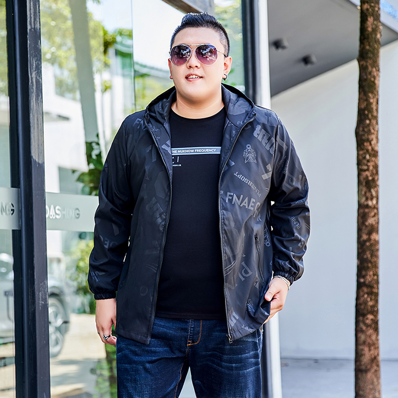 Spring and Autumn New Style Plus Size Jacket Men's Thin Coat for Overweight Men Loose Fit Sportswear Trendy Top