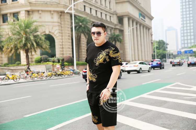 Mùa hè kích thước lớn nam ngắn tay t-shirt phù hợp với lòng từ bi của nam giới nửa tay lỏng cộng với phân bón XL chất béo chất béo 佬 t 桖