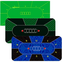 Прямоугольный круглый техасский холд -покерный стол ткань синий шаг