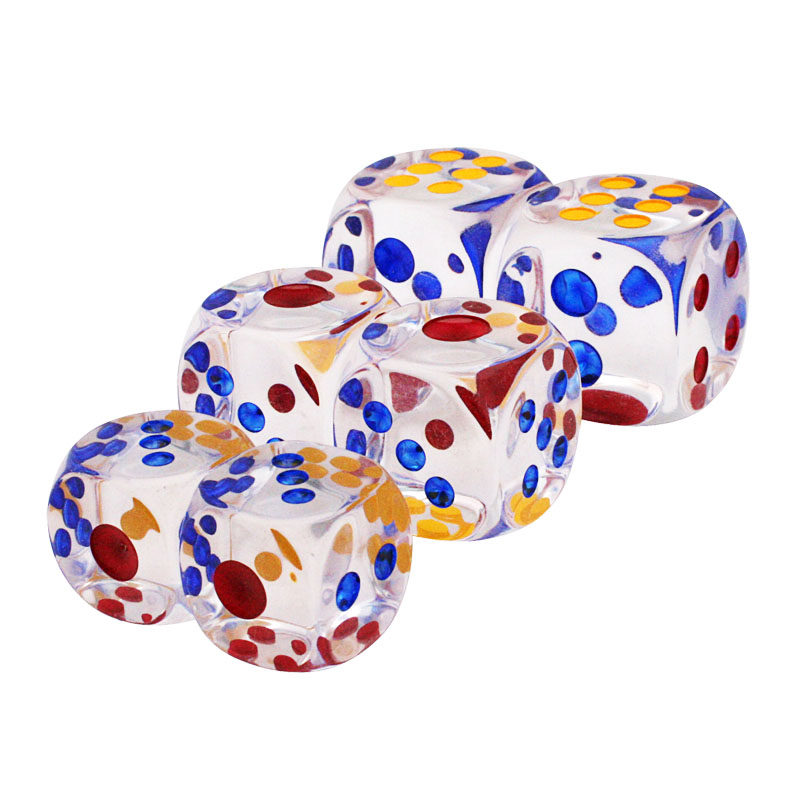 Dice Son Whip All Transparent Crystal Color Dot Acrylic Round Point Griddle Toy Ktv Dice Demagogic Demagoge