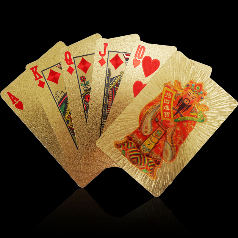 Playing cards Plastic PVC poker waterproof washable yellow gold Park Toulon gold Metal creative thickened cards