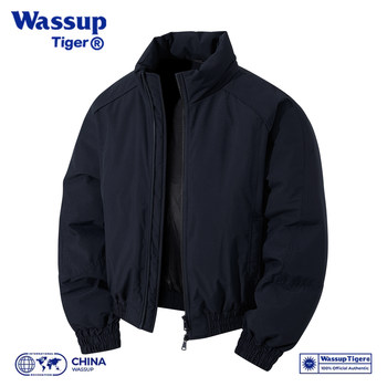 Wassup Tiger Winter American-Style Stand-Up Collar Three-Proof Pilot Jacket Men's Cleanfit Warm Cotton Coat