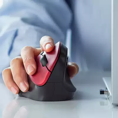 Japan SANWA Shanye vertical grip wireless mouse Vertical ergonomic liberation mouse flashlight computer office mouse