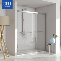 Deli shower room wet and dry separation stainless steel sliding door shower room custom shower room partition glass sliding door S7
