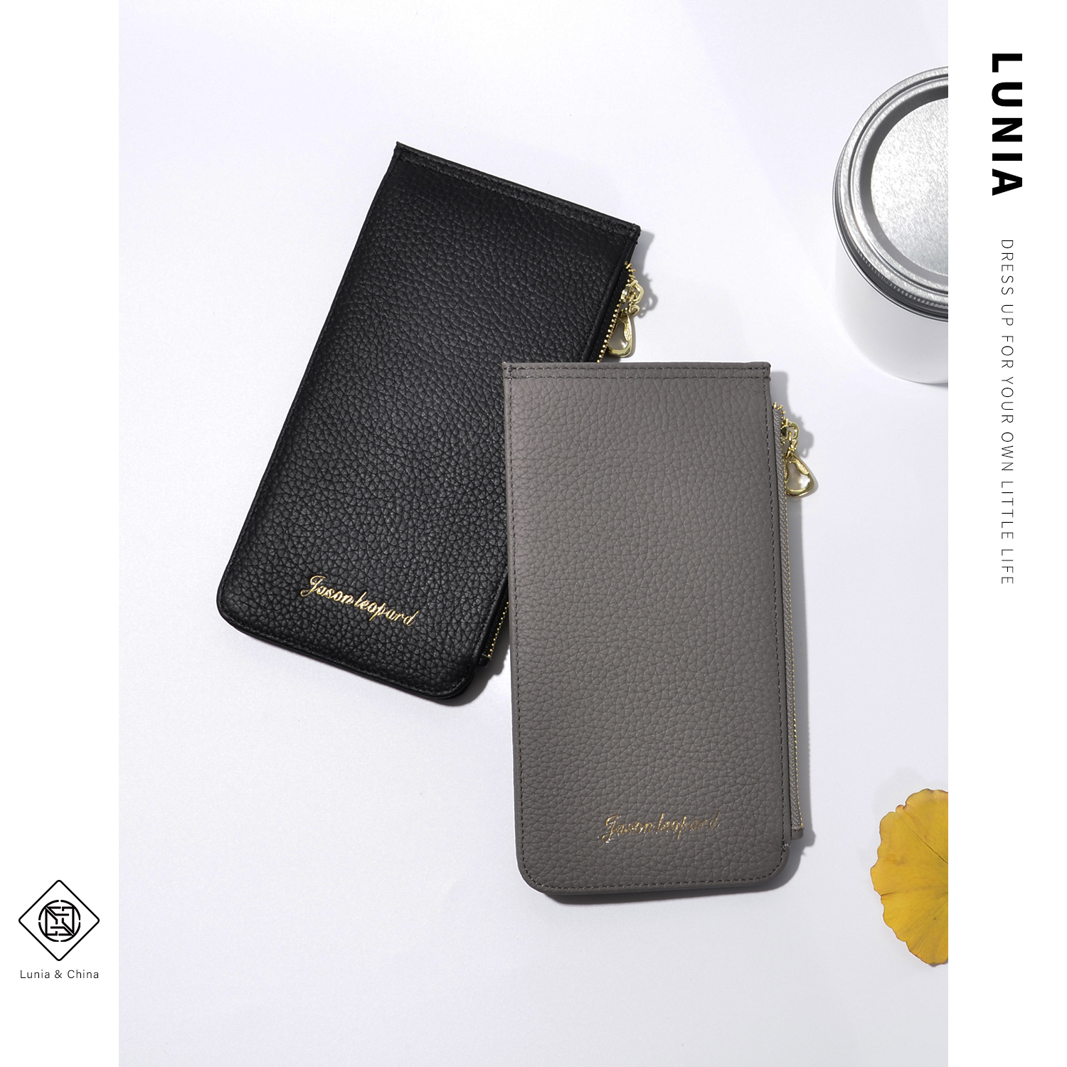 Bull Leather Card Bag Ultra Slim woman Multi-card Card Package Jane about long version Credit card clip Wallet Chain Long Version Wallet Business Card Bag