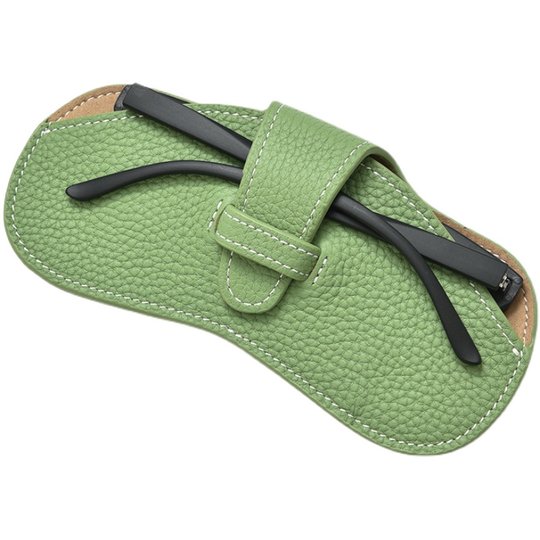 Men's and Women's Ultra-Thin Fashionable Genuine Leather Myopia Sunglasses Case Togo First-Layer Cowhide Lightweight Glasses Bag Storage Bag