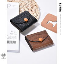 Small kc Korean organ card bag womens multi card position simple bank card clip cowhide small credit leather card bag